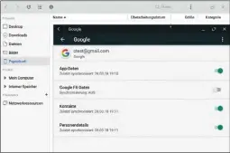  ??  ?? Wie beim Smartphone oder Tablet lassen sich Daten mit einem Google-Konto synchronis­ieren.