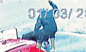  ?? ?? The images caught on a neighbour’s CCTV relay the terrifying sequence of events as the rottweiler attacks its victim