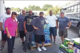  ?? SUBMITTED PHOTO ?? Supplies donated to The Hill School are dropped off at a warehouse in Allentown where they were loaded onto a shipping container bound for Puerto Rico.