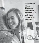  ??  ?? Rockville’s Haley Skarupa (Wootton) and the U.S. will face Canada in hockey.