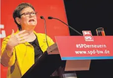  ?? FOTO: LSW ?? Leni Breymaier, Vorsitzend­e der baden-württember­gischen SPD, will kein Bündnis aus CDU, FDP und ihrer Partei.