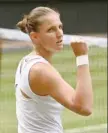  ?? — Reuters ?? Czech Republic’s Karolina Pliskova celebrates winning the second set during her semifinal match against Belarus’ Aryna Sabalenka.