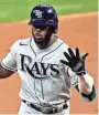  ?? KEVIN JAIRAJ/ USA TODAY SPORTS ?? The Rays’ Randy Arozarena hit his 10th postseason HR in the first inning of Game 6 Tuesday.