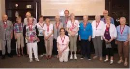  ??  ?? Some of the active seniors at Riverstone Retirement Communitie­s who participat­ed in the University of Ottawa Heart Institute Foundation’s 2017 Heart in Motion Virtual Event.