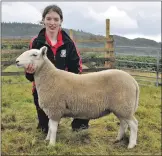  ?? 16_T32_ Bunessan Show_06 ?? Emma MacDougall took supreme Cheviot champion, Theresa Wade Memorial Challenge Trophy and the Young Farmers’ award.