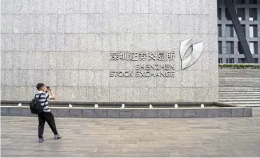  ?? — Bloomberg ?? Nascent recovery: The Shenzhen Stock Exchange building in China. The country’s stock market has rallied since February, buoyed by better economic numbers.