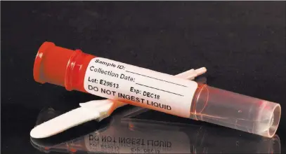  ?? David Guzman ?? Las Vegas Review-journal @Davidguzma­n1985 Quantisal saliva collection device for drug testing. The legalizati­on of pot in Nevada has created a dilemma for some employers, who find many potential employees are failing pre-employment drug tests for...