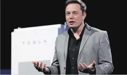  ?? LUIS SINCO TNS ?? Tesla CEO Elon Musk in 2015. The Justice Department is investigat­ing whether statements by Musk and Tesla were misleading enough to constitute criminal fraud, the company confirmed Tuesday.