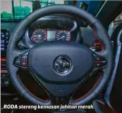  ?? ?? RODA stereng kemasan jahitan merah.