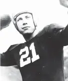  ?? UNIVERSITY OF GEORGIA PHOTO ?? Georgia halfback Frank Sinkwich led the Bulldogs to wins in the Orange and Rose bowls before becoming the top overall pick in the 1943 NFL draft.