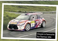  ??  ?? Cronin is favourite for Tarmac title