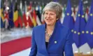  ?? Photograph: Leon Neal/Getty Images ?? Theresa May in Brussels in 2019.