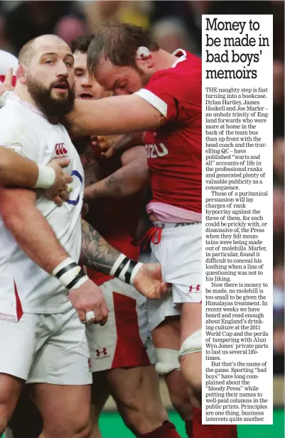  ??  ?? Naughty boy: Joe Marler tampers with Alun Wyn Jones