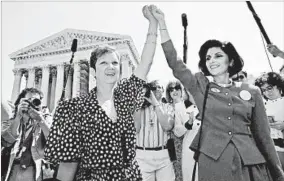  ?? J. SCOTT APPLEWHITE/AP 1989 ?? Norma McCorvey, left, was called “Jane Roe” in the landmark case to protect her privacy.