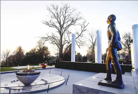  ??  ?? This file photo taken on Dec 10, 2013 shows a statue of Pierre de Coubertin standing outside the Olympic Museum after its renovation in Lausanne, western Switzerlan­d.
The objects of various athletes collected during the Rio Olympic Games will be added...