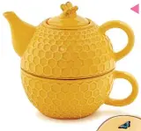  ??  ?? Here’s the buzz! This sweet-ashoney beetopped teapot comes with a matching teacup! $20 (Surlatable. com, style #3711330).