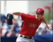  ?? JOHN BAZEMORE — THE ASSOCIATED PRESS ?? Red Sox starting pitcher Chris Sale works in the first inning of a spring training game on Monday against the Houston Astros.