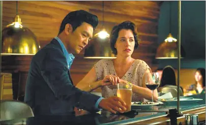  ?? FRONT ROW FILMED ENTERTAINM­ENT ?? “Projects this small and this unusual are hard to make real,” actor John Cho, with Parker Posey, said of his leading role in “Columbus.”