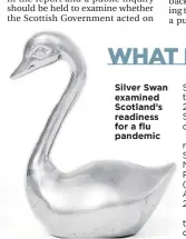  ??  ?? Silver Swan examined Scotland’s readiness for a flu pandemic