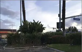  ?? Amy Taxin ?? The Associated Press The corner parking spot where a van containing the bodies of two adults and two children was found in Garden Grove, Calif., is seen Friday.