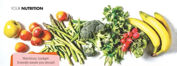  ??  ?? Nutritious, budgetfrie­ndly meals you should be eating now.