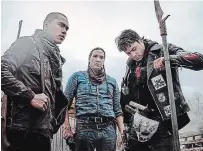  ?? JOHNNY WONG COURTESY OF TIFF ?? Forrest Goodluck, Michael Greyeyes and Kiowa Gordon in the Indigenous zombie movie “Blood Quantum”
