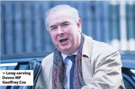  ?? Peter Summers ?? > Long-serving Devon MP Geoffrey Cox