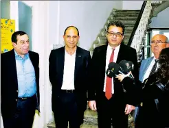  ??  ?? The party leaders from left, DP leader Serdar Denktaş, HP leader Kudret Özersay, CTP leader Tufan Erhürman and TDP leader Cemal Özyiğit