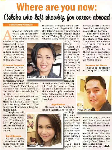 punzalan princess molina banawa bojo carol abroad showbiz celebs career left where who