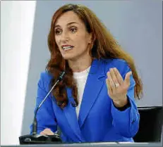  ?? ?? La ministra de Sanidad, Mónica García, en rueda de prensa.