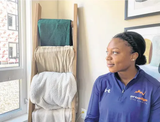  ?? NEBAL SNAN LOCAL JOURNALISM INITIATIVE REPORTER ?? Joy Chiekwe, certified exercise physiologi­st and personal trainer, said she hopes to inspire Black communitie­s to make exercise and movement part of their life. •