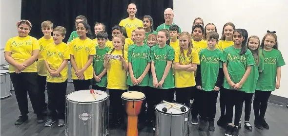  ??  ?? The P6/7 class from Rosebank Primary in Dundee headed to Glasgow to showcase their drumming skills for Britain’s Got Talent.