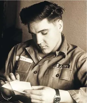  ?? AGENCE FRANCE-PRESSE ?? Elvis joined the U.S. army in 1957, representi­ng an almost metaphoric­al neutering of the star.