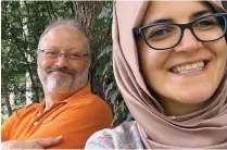  ??  ?? VICTIM Columnist Jamal Khashoggi with fiancee Hatice