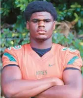  ?? CHRIS HAYS / ORLANDO SENTINEL ?? Dylan Wade, a transfer from Ocoee to Jones High, was 6-foot-4 and 235 pounds as a sophomore.