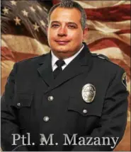  ?? COURTESY CITY OF MENTOR ?? Mentor Patrolman Mathew Mazany is shown.