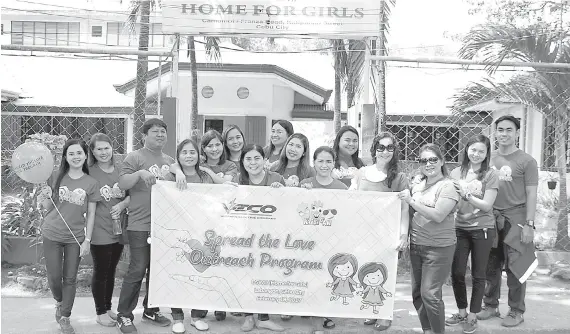  ?? / PR ?? ■ Veco Kaibigans. Ang mga Veco Kaibigans nagpahigay­on og Spread the Love, usa ka post-Valentine activity didto sa DSWD Home for the Girls sa Barangay Labangon, dakbayan sa Sugbo niadtong Pebrero 18.