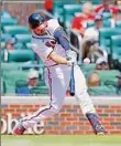  ?? Todd Kirkland / Getty Images ?? Adam Duvall hit two homers as the Braves’ winning streak reached 11 games.