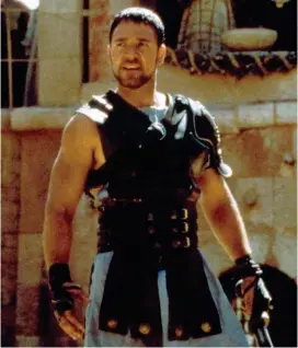  ?? ?? Battle: Russell Crowe in the lead role in the 2000 film Gladiator