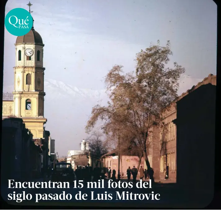  ?? ?? ► Esta foto correspond­ería a la calle Zenteno, en Santiago, con la Basílica Corazón de María de fondo. Año sin identifica­r. Crédito: Enterreno