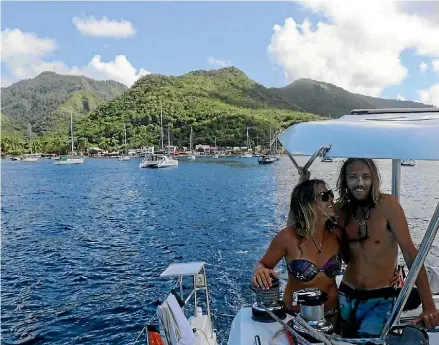  ?? PHOTOS: ABBY SANFORD AND ROHAN HONSON-MORRIS ?? Abby Sanford and Rohan Honson Morris arriving in the Caribbean.