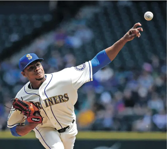  ?? — AP ?? Seattle starter Ariel Miranda was at his best against Tampa Bay Sunday, firing his first career complete game, a four-hit 7-1 win.