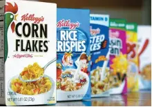  ?? AP-Yonhap ?? Kellogg’s cereal products are displayed in Orlando, Fla., in this 2012 file photo. Conservati­ve media outlet, Breitbart, is encouragin­g its readers to boycott Kellogg’s products after the cereal maker said it would no longer advertise on its site.