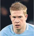  ??  ?? Kevin De Bruyne: signed until 2023.