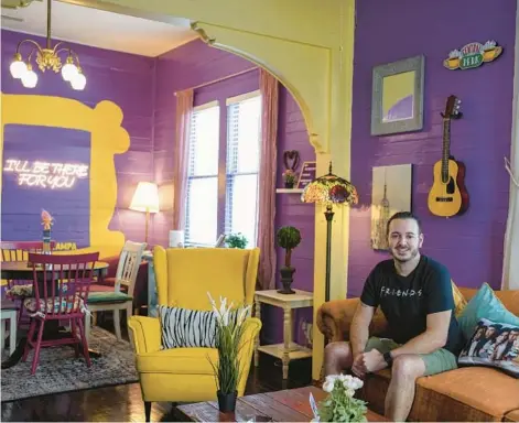  ?? AYA DIAB/TAMPA BAY TIMES ?? Airbnb host Frank Albert in the rental that he and his friends designed to commemorat­e the “Friends” sitcom in Ybor City, Florida.