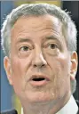  ??  ?? Mayor de Blasio