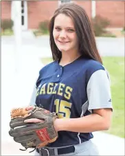  ?? Scott Herpst ?? Lexie Asher is the lone senior on an Oakwood Christian Academy softball team that is looking to make strides toward the state playoffs this spring.