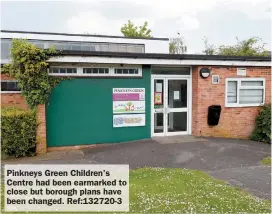  ??  ?? Pinkneys Green Children's Centre had been earmarked to close but borough plans have been changed. Ref:132720-3