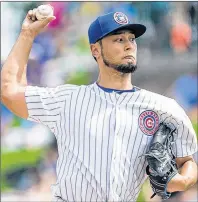  ?? AP PHOTO ?? Chicago Cubs’ Yu Darvish pitches during the Great Lakes Loons at South Bend Cubs baseball game Sunday at Four Winds Field in South Bend, Ind.
