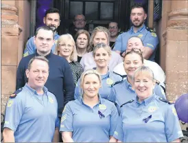  ?? (Photo: Katie Glavin) ?? Fermoy Garda Station raising awareness of domestic abuse on Go Purple Day.